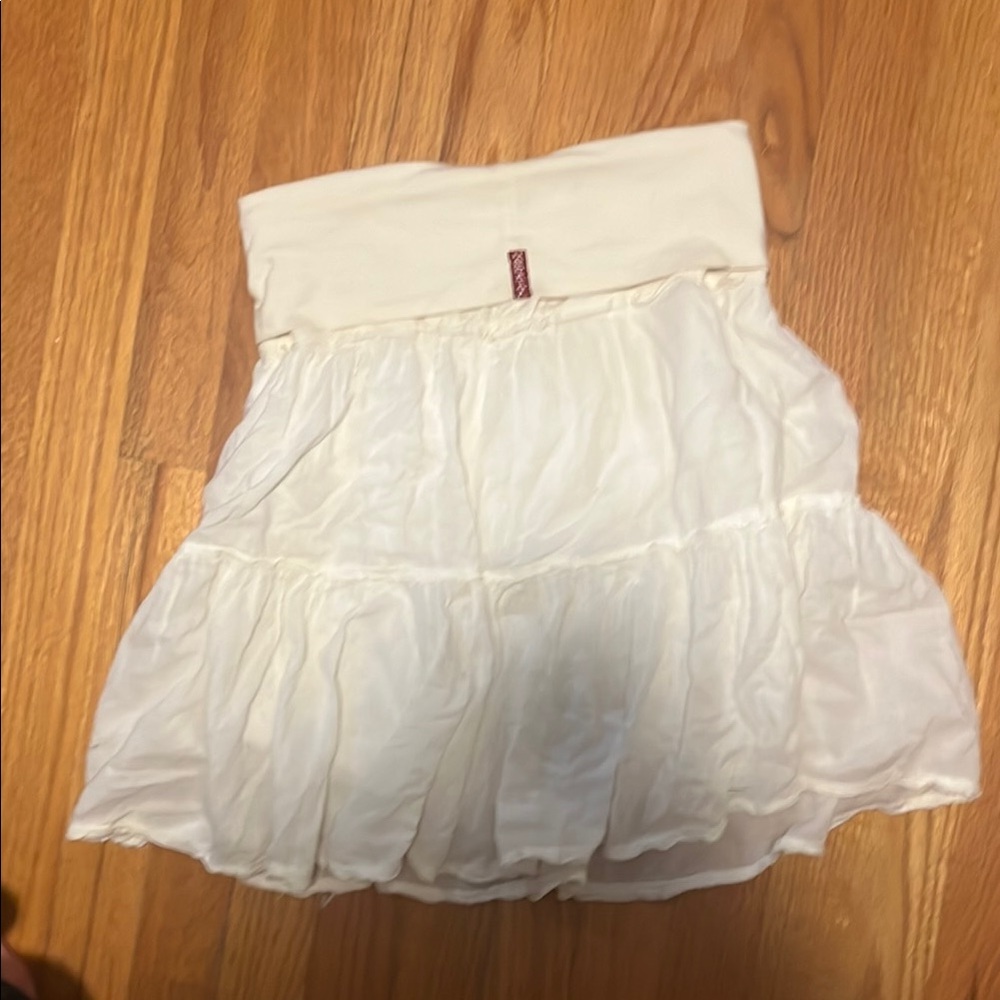 vintage hard tail fold over Cream Skirt